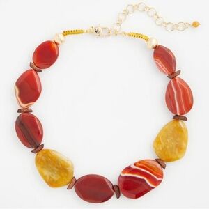 CHICO’S Genuine Stone Bib Necklace